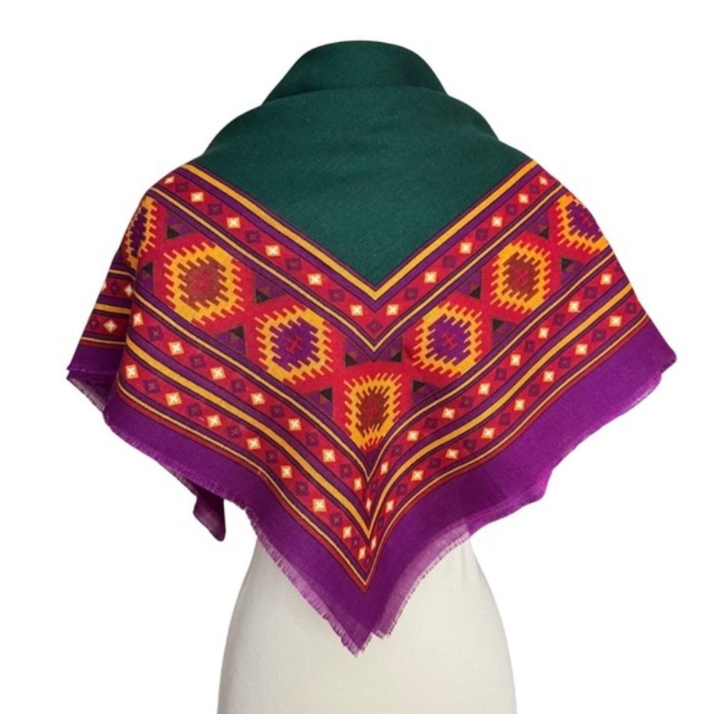 Vintage Challis by‎ Birkshire Floral Square Scarf Size 30"x30" Southwest Style